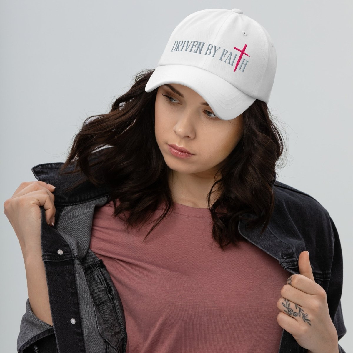 Driven By Faith low profile 6 panel adjustable hat - God's Armor Wear
