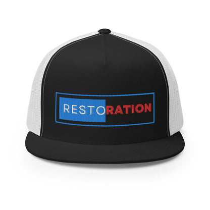 "Restoration" Ypng - 6006 Mesh Back, Flat Bill Trucker Cap - God's Armor Wear