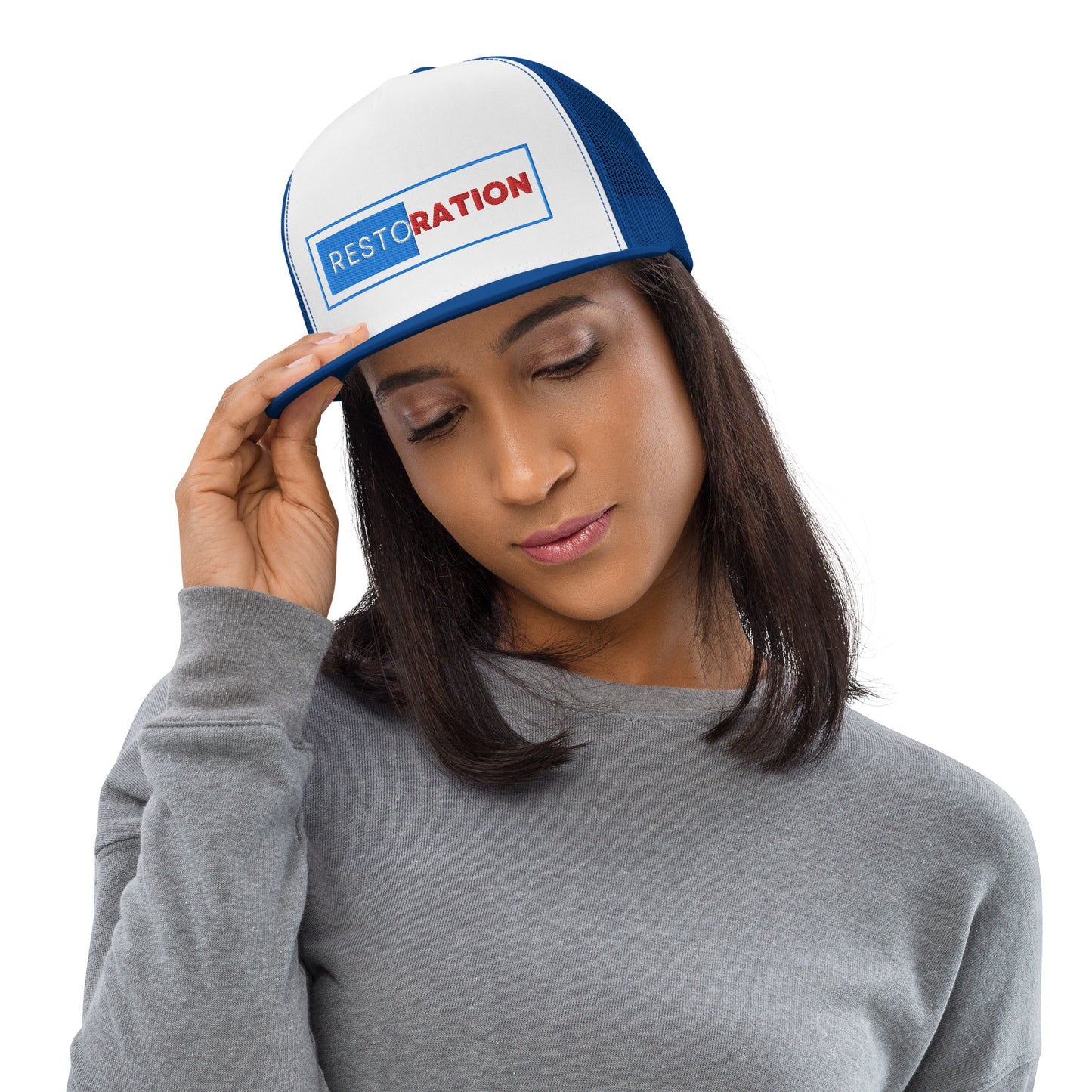 "Restoration" Ypng - 6006 Mesh Back, Flat Bill Trucker Cap - God's Armor Wear