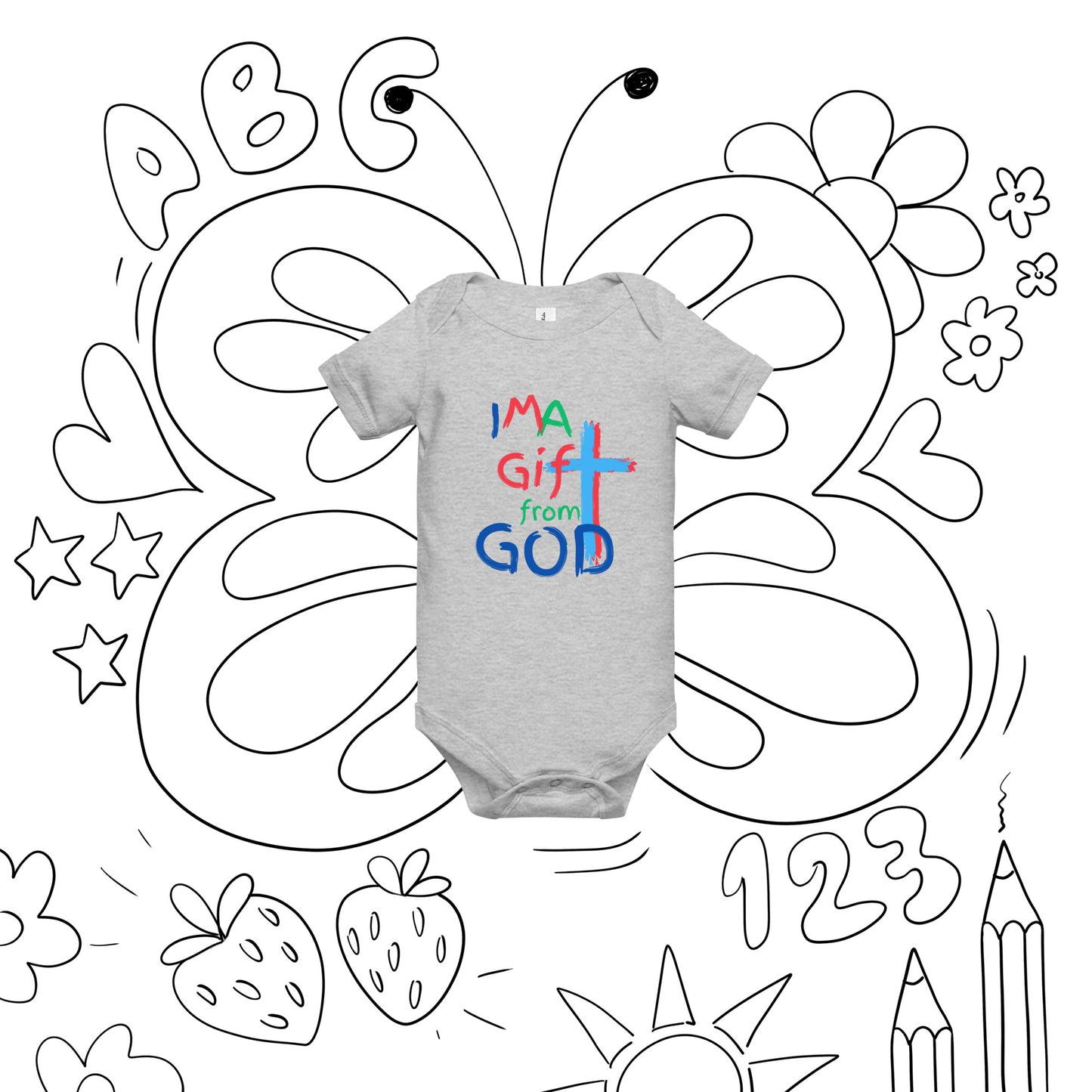 "I M A Gift from GOD" Baby short sleeve one piece - God's Armor Wear