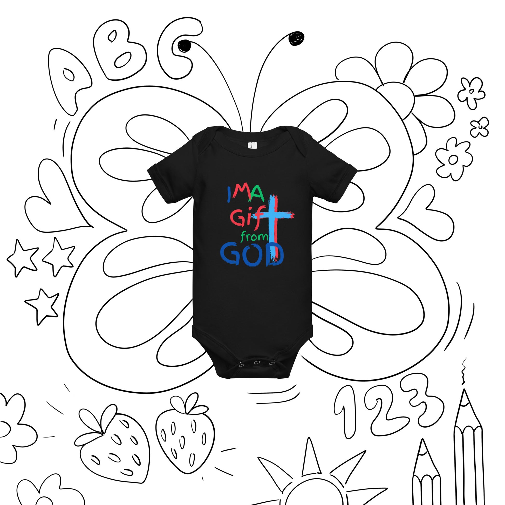 "I M A Gift from GOD" Baby short sleeve one piece - God's Armor Wear