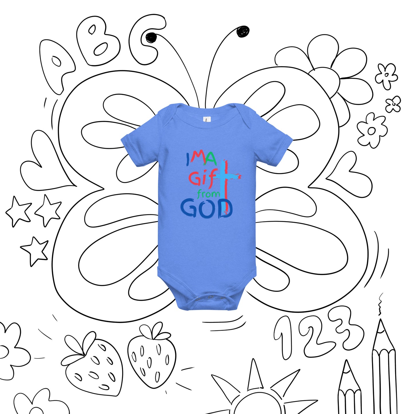 "I M A Gift from GOD" Baby short sleeve one piece - God's Armor Wear