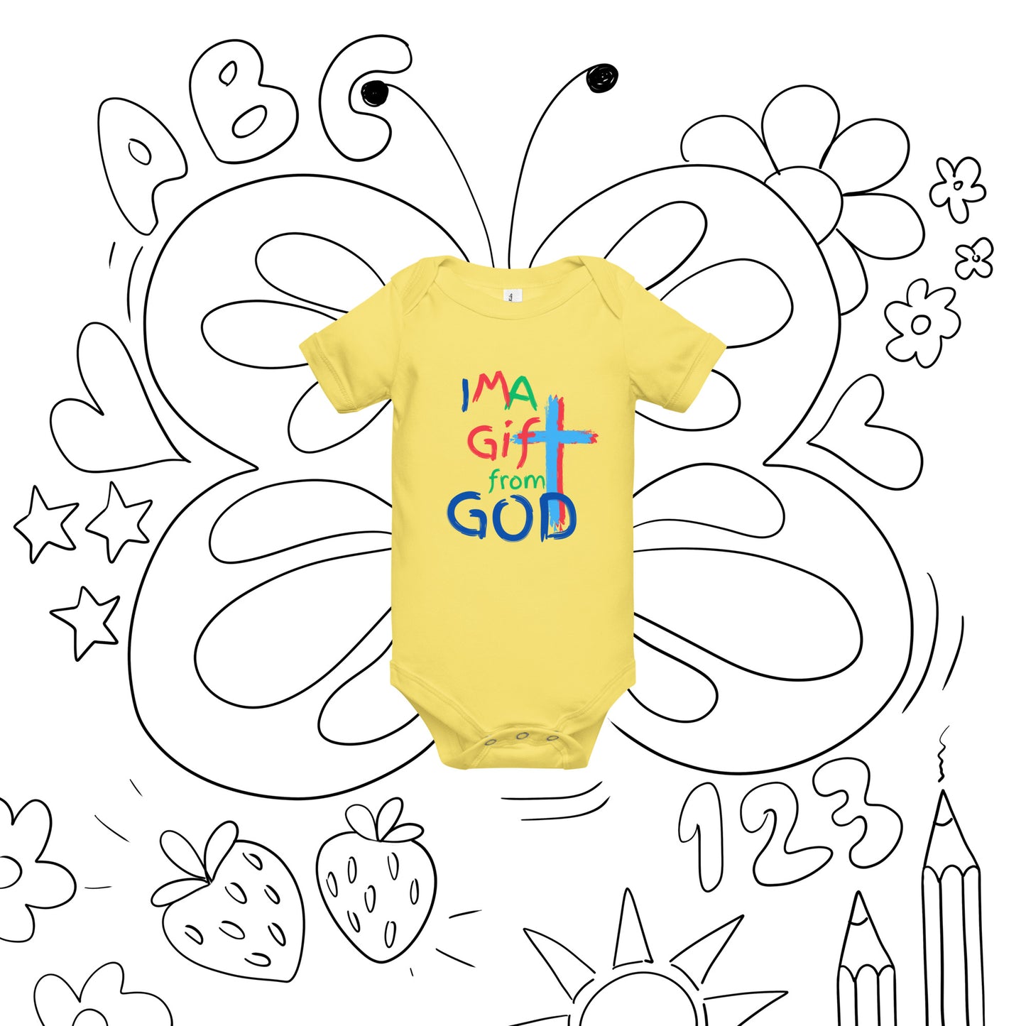 "I M A Gift from GOD" Baby short sleeve one piece - God's Armor Wear