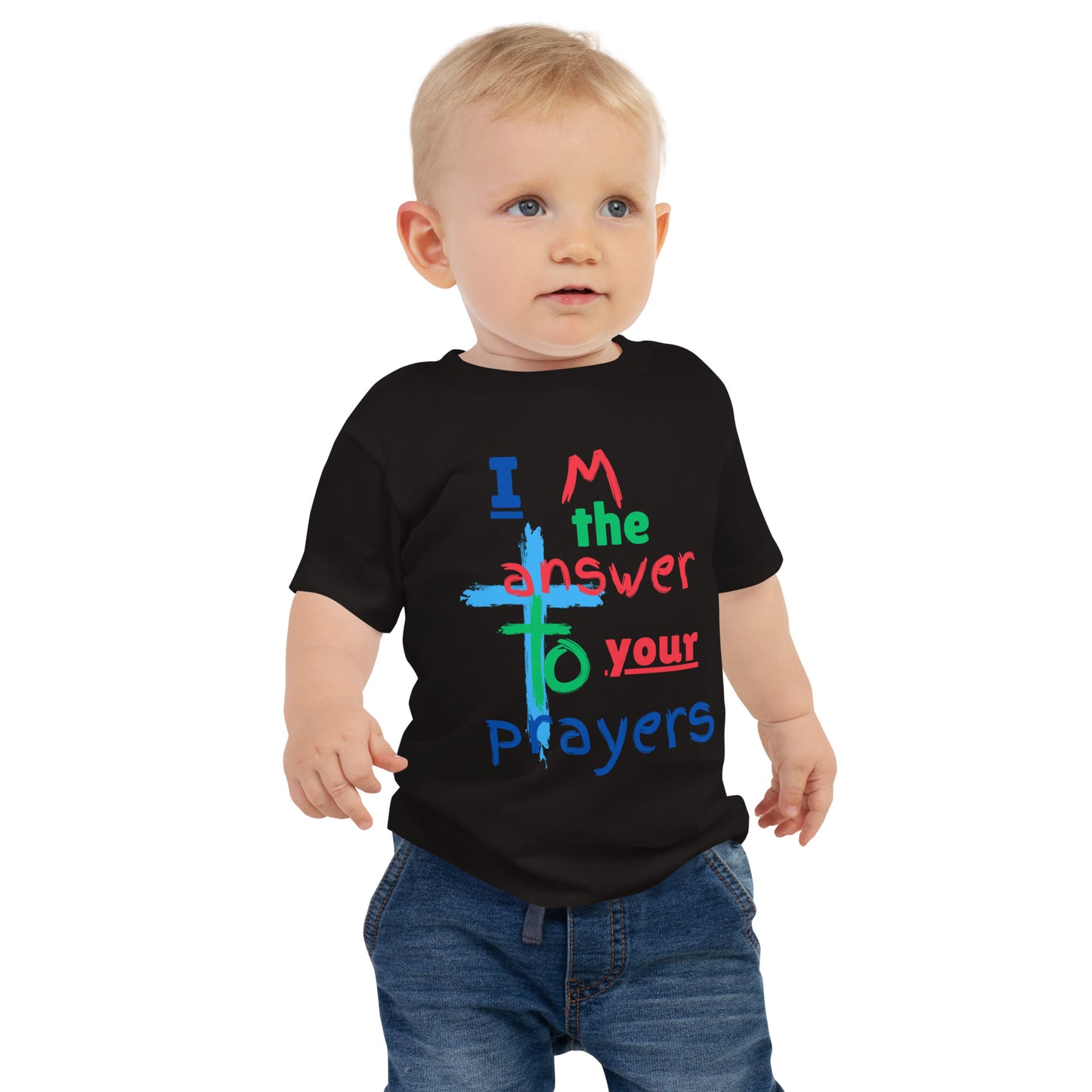 "I M the answer to your Prayers" Baby Jersey Short Sleeve Tee - God's Armor Wear