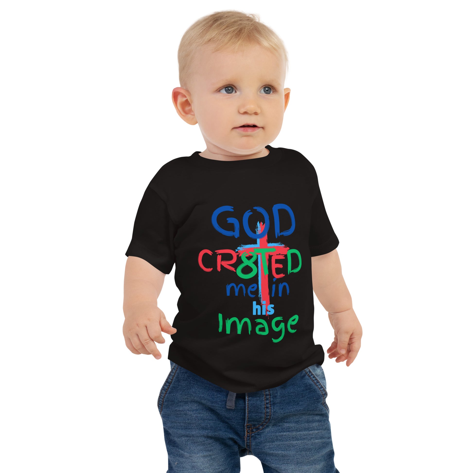 "God CR8TD me in his Image" Baby Jersey Short Sleeve Tee - God's Armor Wear