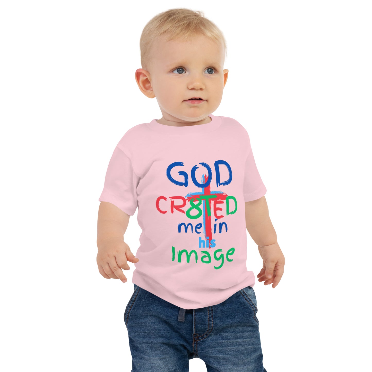 "God CR8TD me in his Image" Baby Jersey Short Sleeve Tee - God's Armor Wear