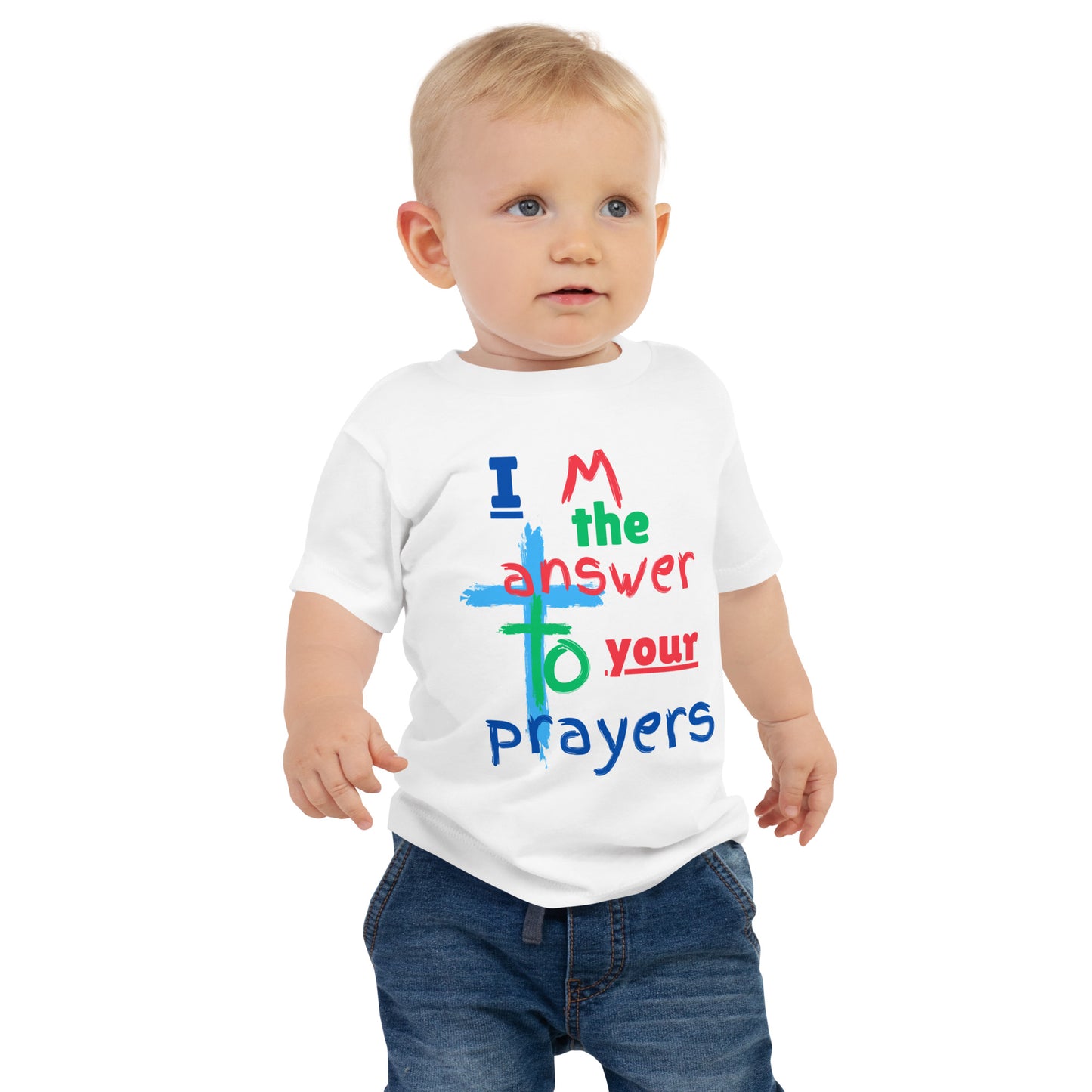 "I M the answer to your Prayers" Baby Jersey Short Sleeve Tee - God's Armor Wear