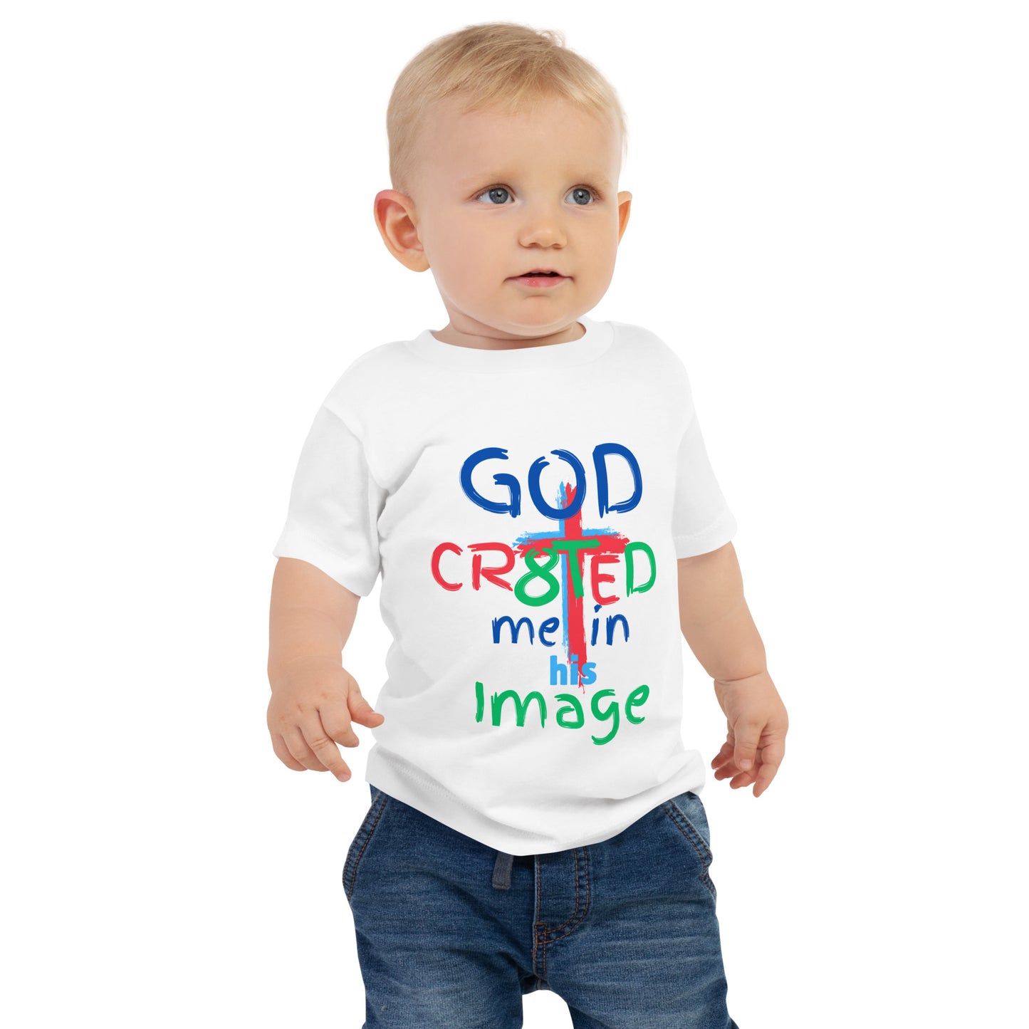 "God CR8TD me in his Image" Baby Jersey Short Sleeve Tee - God's Armor Wear