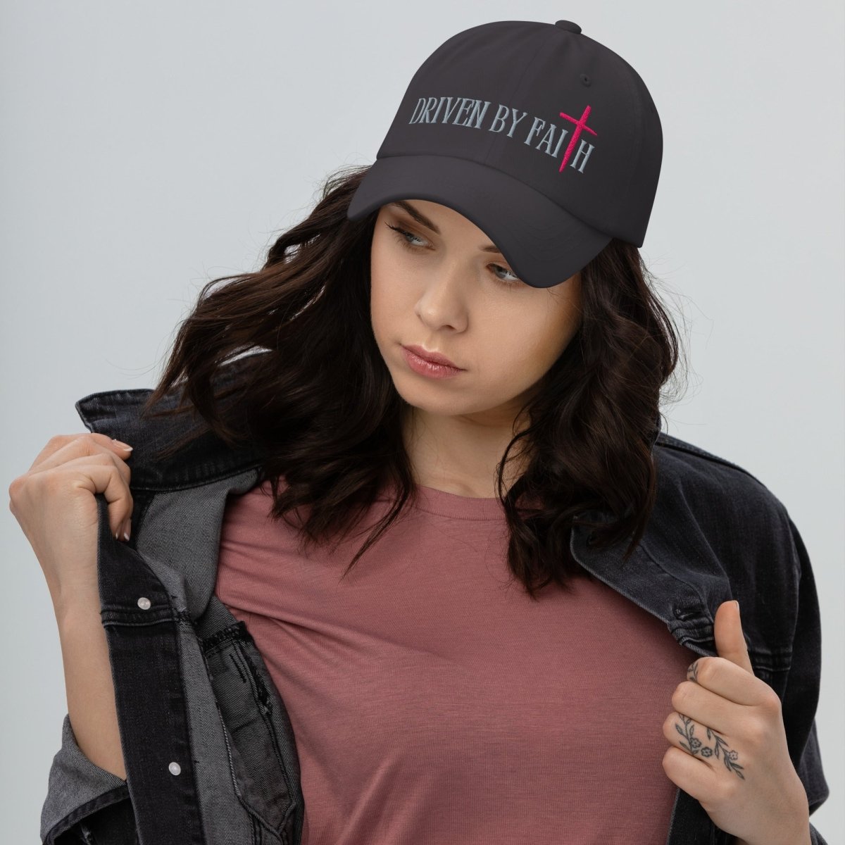Driven By Faith low profile 6 panel adjustable hat - God's Armor Wear