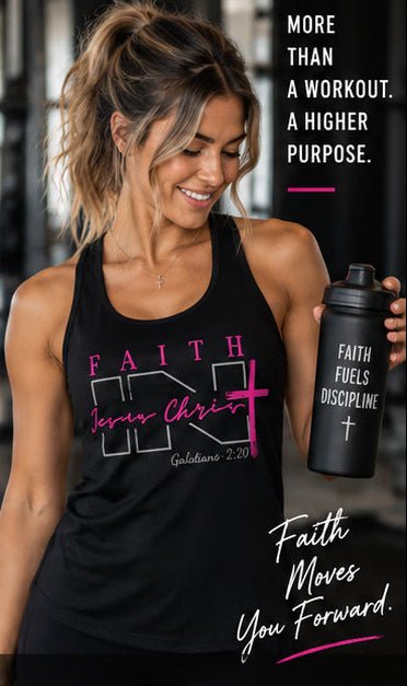 Faith in Christ | Women’s Fitted Racerback Tank - God's Armor Wear