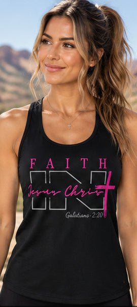 Faith in Christ | Women’s Fitted Racerback Tank - God's Armor Wear