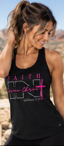 Faith in Christ | Women’s Fitted Racerback Tank - God's Armor Wear