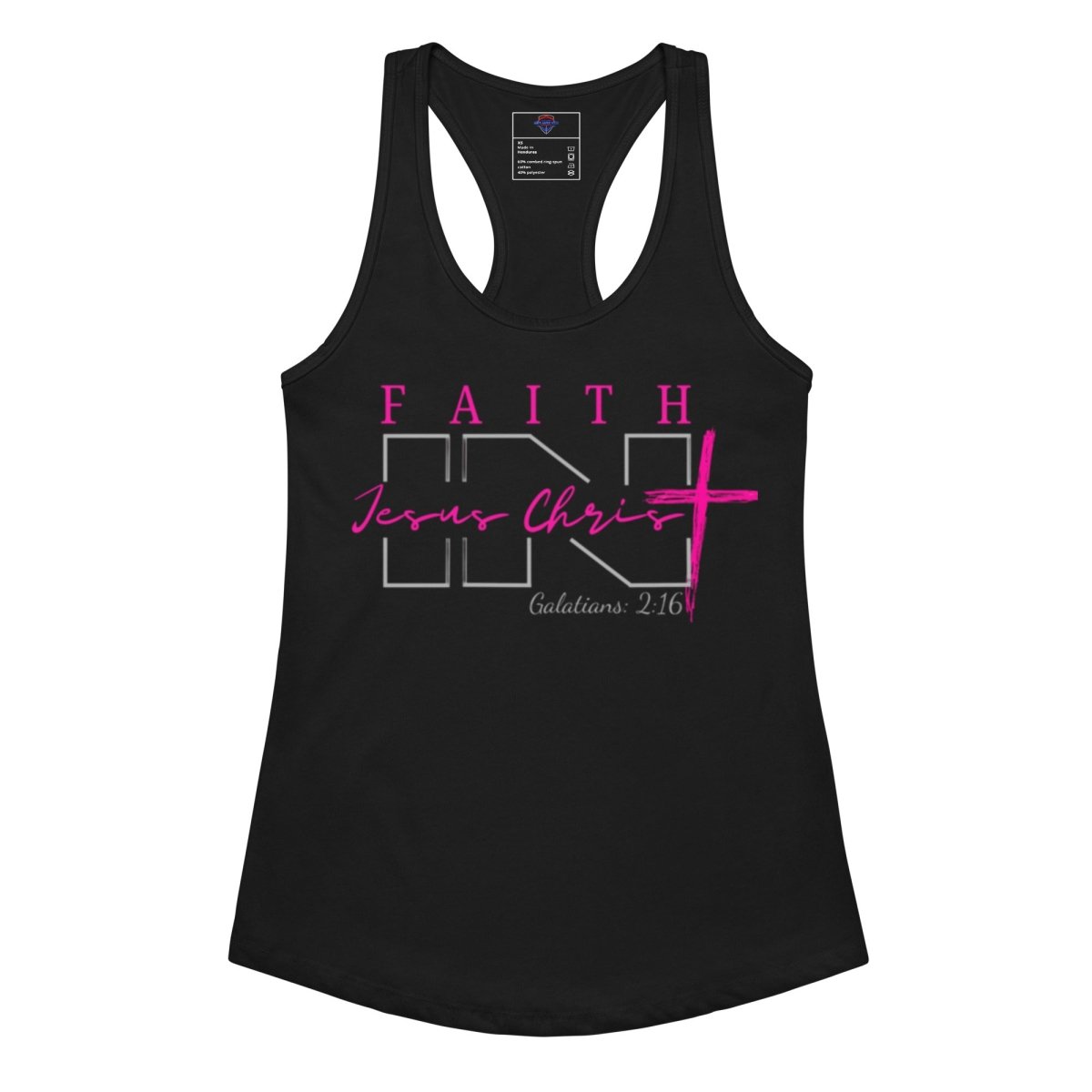 Faith IN Jesus Christ fitted racerback tank top - God's Armor Wear