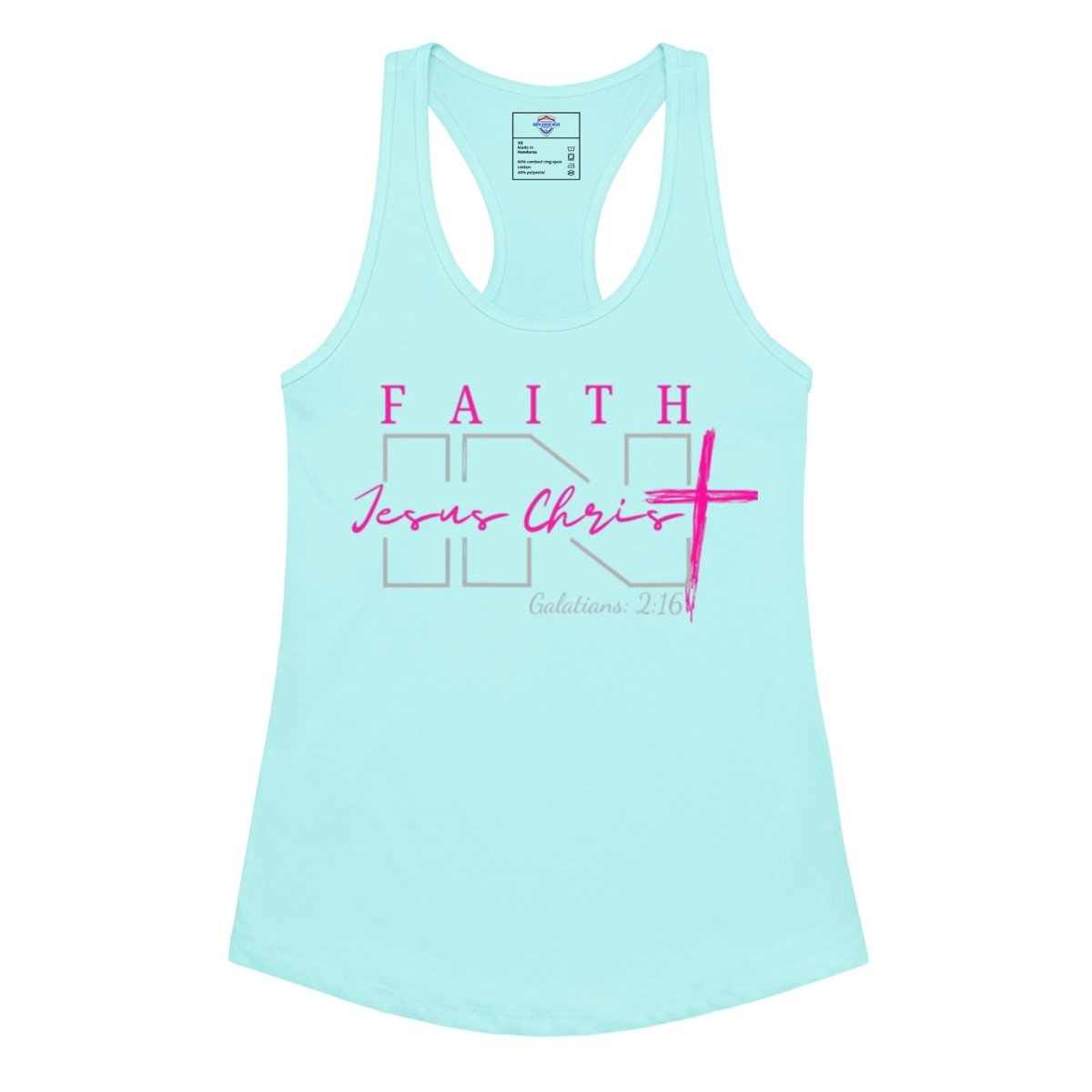 Faith IN Jesus Christ fitted racerback tank top - God's Armor Wear