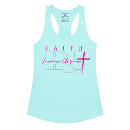 Faith IN Jesus Christ fitted racerback tank top - God's Armor Wear