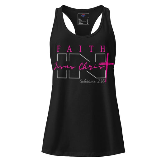 Faith IN Jesus Christ fitted racerback tank top - God's Armor Wear