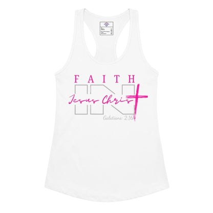 Faith IN Jesus Christ fitted racerback tank top - God's Armor Wear