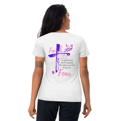 "Faith over Fear" Tri-Blend Pre Shrunk T-shirt P/P BC- 3413 - God's Armor Wear