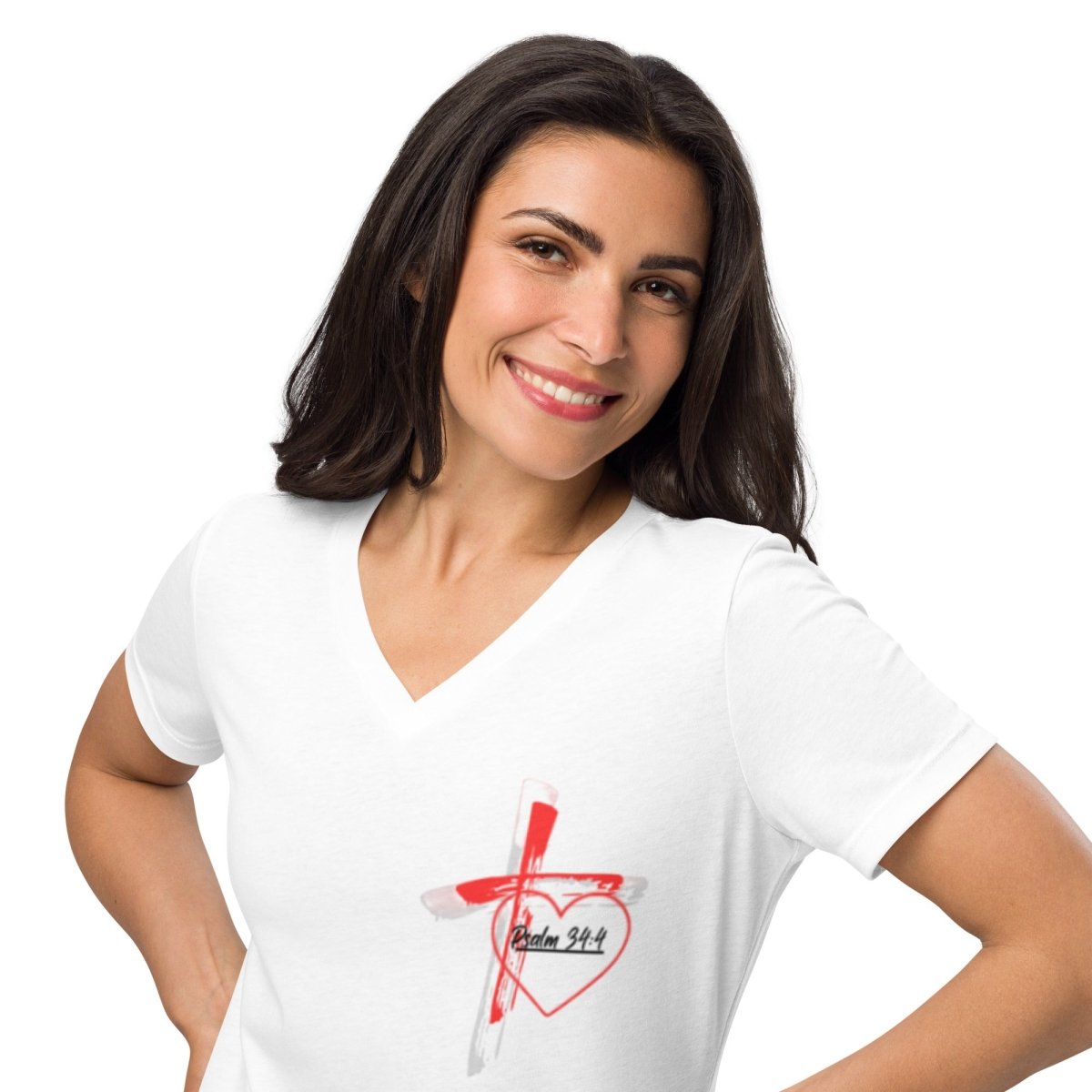 “Faith over Fear” Unisex V - Neck T-Shirt - God's Armor Wear