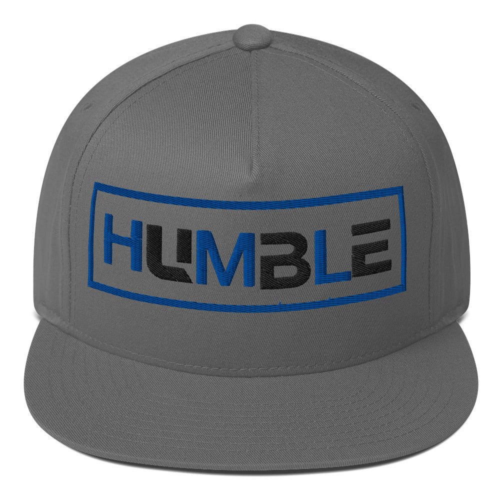 HUMBLE five-panel cotton twill flat bill hat in gray, God's Armor Wear