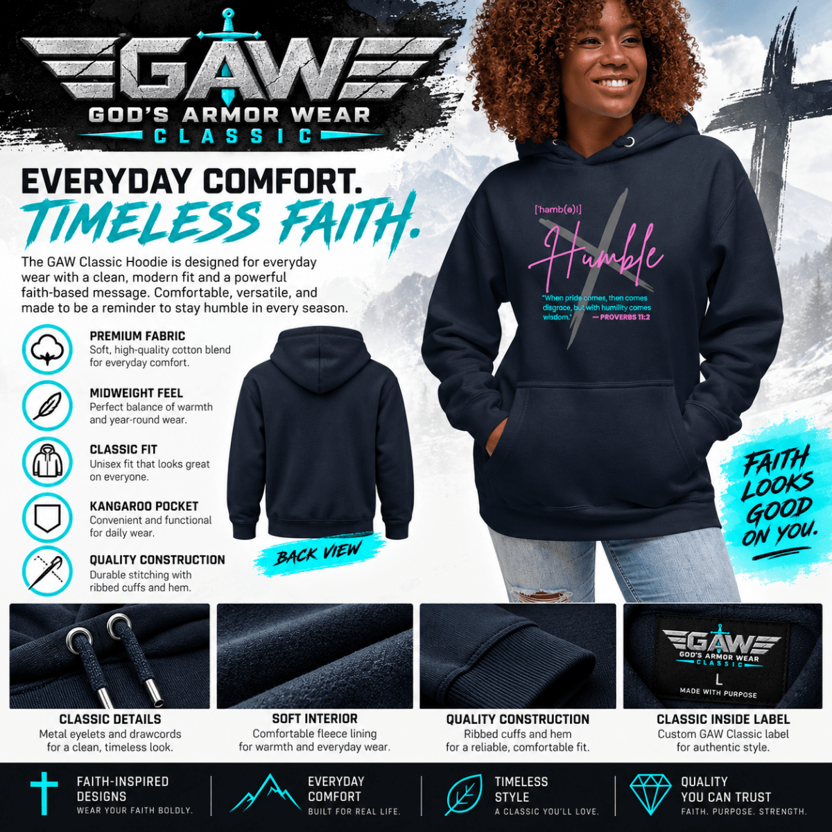 Humble™ | GAW Classic Hoodie - God's Armor Wear