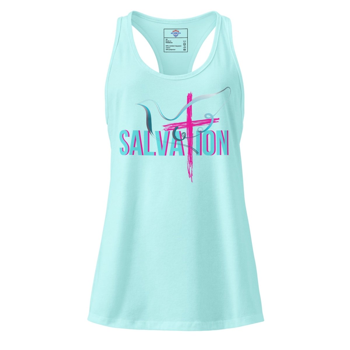 Salvation Cross W/Swan fitted racerback tank top - God's Armor Wear