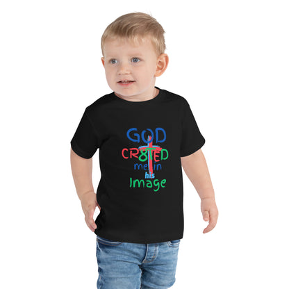 "God CR8tED Me in his Image" Toddler Short Sleeve Tee - God's Armor Wear
