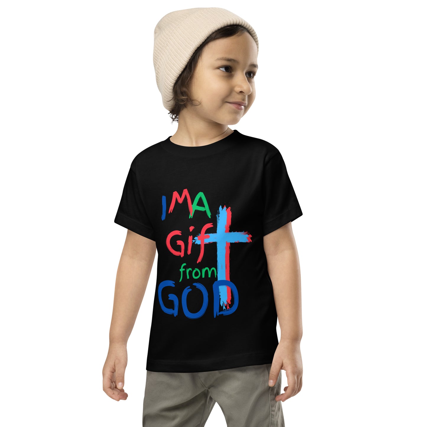 "I M A Gift from GOD" Toddler Short Sleeve Tee - God's Armor Wear
