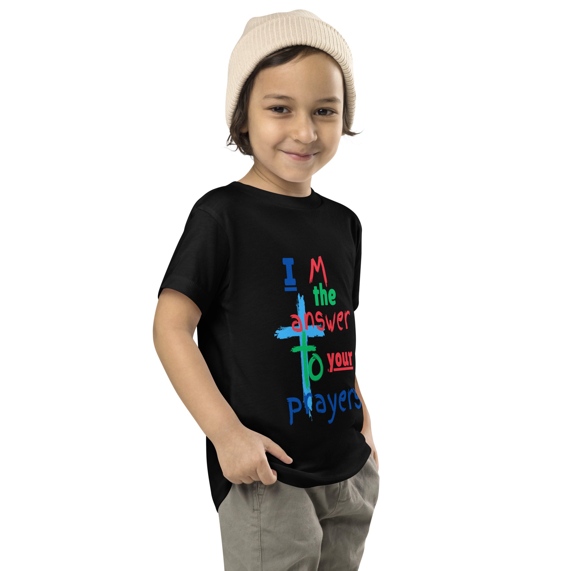 "I M the Answer to your Prayers" Toddler Short Sleeve Tee - God's Armor Wear