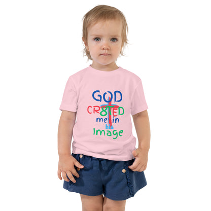 "God CR8tED Me in his Image" Toddler Short Sleeve Tee - God's Armor Wear