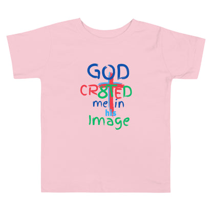 "God CR8tED Me in his Image" Toddler Short Sleeve Tee - God's Armor Wear