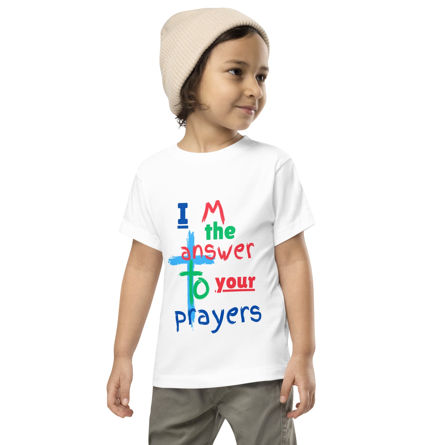 "I M the Answer to your Prayers" Toddler Short Sleeve Tee - God's Armor Wear