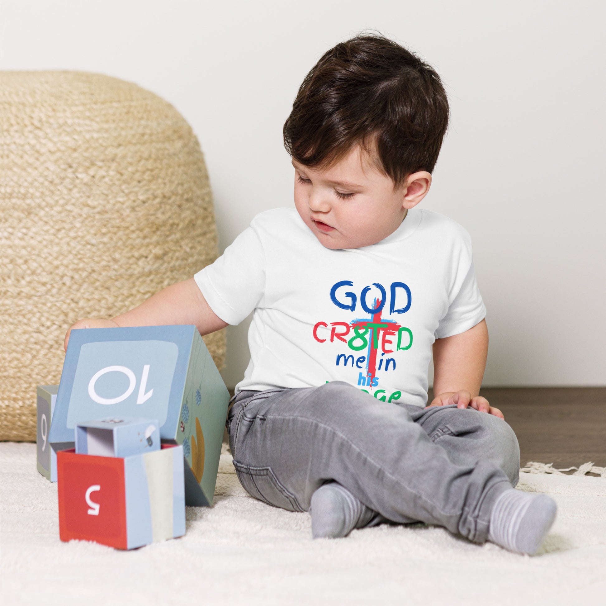 "God CR8tED Me in his Image" Toddler Short Sleeve Tee - God's Armor Wear