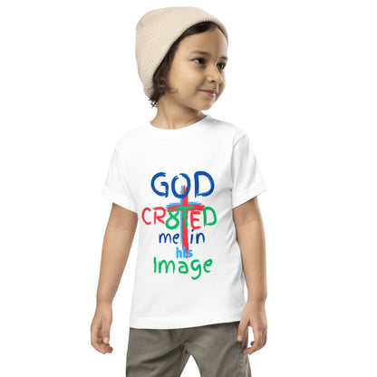 "God CR8tED Me in his Image" Toddler Short Sleeve Tee - God's Armor Wear
