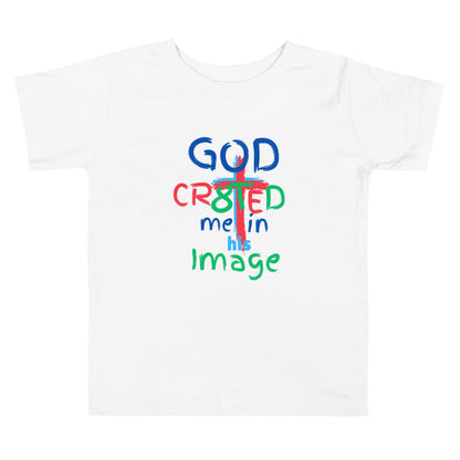 "God CR8tED Me in his Image" Toddler Short Sleeve Tee - God's Armor Wear