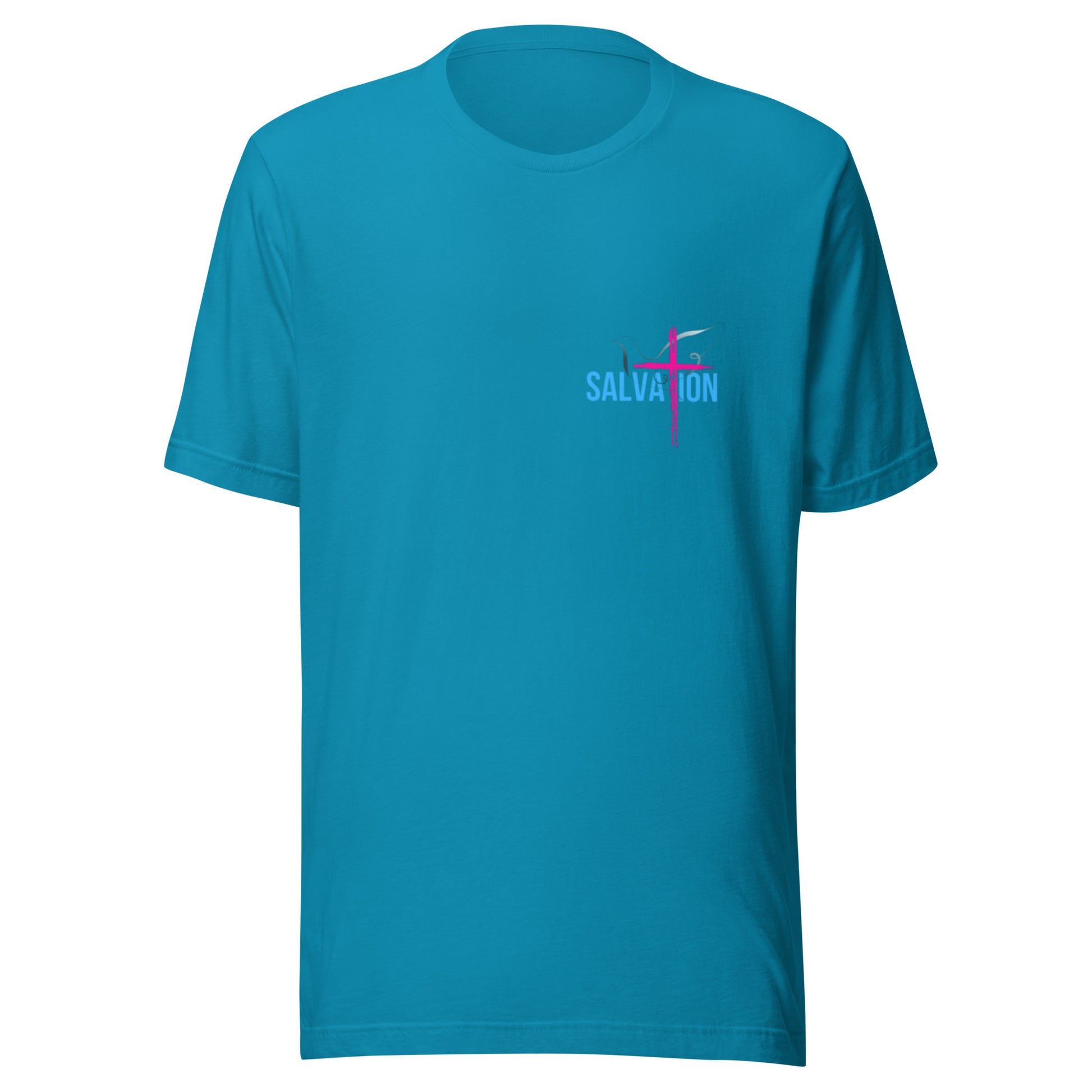 "Salvation Through Jesus Christ" preshrunk T-Shirt BC - 3001 - God's Armor Wear
