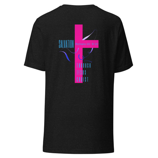 "Salvation Through Jesus Christ" preshrunk T-Shirt BC-3001 - God's Armor Wear